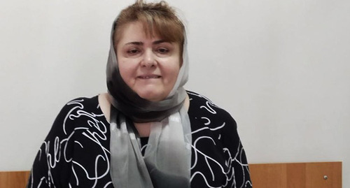Zarema Musaeva. Photo: Team Against Torture https://ovd.news/express-news/2022/09/07/sud-v-chechne-prodlil-arest-zareme-musaevoy-pohishchennoy-iz-nizhnego
