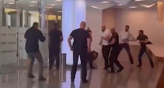 Participants in the conflict around the Wildberries Company, screenshot of a video posted on the Telegram channel "Ostorozhno, Novosti"